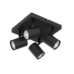 QAZQA Schlafzimmerlampen|Küchenlampen*Moderne Deckenleuchte schwarz 4-flammig verstellbar quadratisch - Jeana