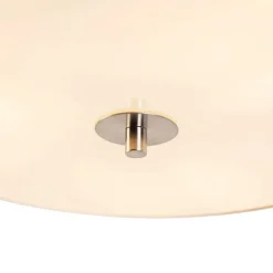 QAZQA Deckenleuchten|Wohnzimmerlampen*Moderne Deckenleuchte schwarz mit gold 50 cm 3-flammig - Drum Duo