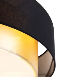 QAZQA Deckenleuchten|Wohnzimmerlampen*Moderne Deckenleuchte schwarz mit gold 50 cm 3-flammig - Drum Duo
