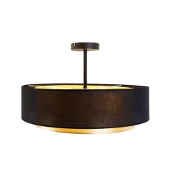 QAZQA Deckenleuchten|Wohnzimmerlampen*Moderne Deckenleuchte schwarz mit gold 50 cm 3-flammig - Drum Duo