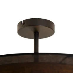 QAZQA Deckenleuchten|Wohnzimmerlampen*Moderne Deckenleuchte schwarz mit gold 50 cm 3-flammig - Drum Duo