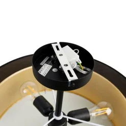 QAZQA Deckenleuchten|Wohnzimmerlampen*Moderne Deckenleuchte schwarz mit gold 50 cm 3-flammig - Drum Duo