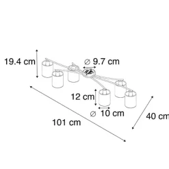 QAZQA Deckenstrahler|Aufbaustrahler*Moderne Deckenleuchte schwarz 6-Flammig - Lofty