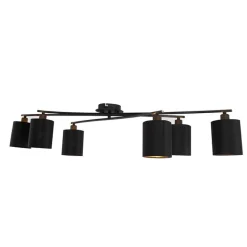 QAZQA Deckenstrahler|Aufbaustrahler*Moderne Deckenleuchte schwarz 6-Flammig - Lofty