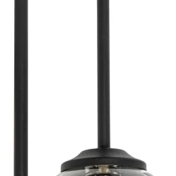 QAZQA Küchenlampen|Esszimmerlampen*Moderne Deckenleuchte schwarz 5-Licht mit Rauchglas - Athen