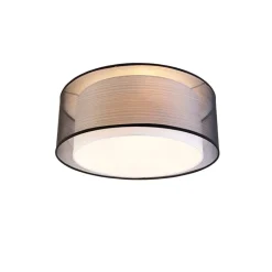 QAZQA Schlafzimmerlampen|Küchenlampen*Moderne Deckenleuchte schwarz-weiß 50 cm 3-flammig - Drum Duo