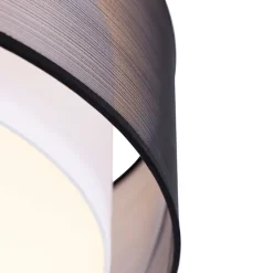 QAZQA Schlafzimmerlampen|Küchenlampen*Moderne Deckenleuchte schwarz-weiß 50 cm 3-flammig - Drum Duo