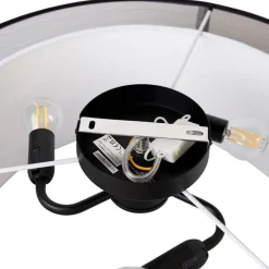 QAZQA Schlafzimmerlampen|Küchenlampen*Moderne Deckenleuchte schwarz-weiß 50 cm 3-flammig - Drum Duo