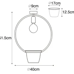 QAZQA Deckenleuchten|Wohnzimmerlampen*Moderne Deckenleuchte schwarz mit Glas rund - Roslini