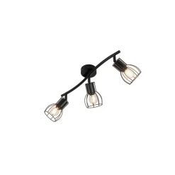 QAZQA Deckenstrahler|Aufbaustrahler*Moderne Deckenleuchte schwarz 63 cm 3-Licht verstellbar - Botu