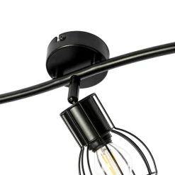 QAZQA Deckenstrahler|Aufbaustrahler*Moderne Deckenleuchte schwarz 63 cm 3-Licht verstellbar - Botu