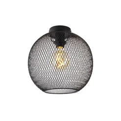 QAZQA Deckenleuchten|Wohnzimmerlampen*Moderne Deckenleuchte schwarz 30 cm - Mesh Ball