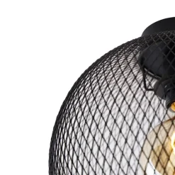 QAZQA Deckenleuchten|Wohnzimmerlampen*Moderne Deckenleuchte schwarz 30 cm - Mesh Ball