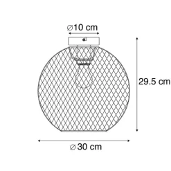 QAZQA Deckenleuchten|Wohnzimmerlampen*Moderne Deckenleuchte schwarz 30 cm - Mesh Ball