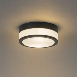 QAZQA Gartenbeleuchtung|Badezimmerlampen*Moderne Deckenleuchte schwarz 23 cm IP44 - Flavi