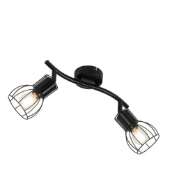 QAZQA Deckenstrahler|Aufbaustrahler*Moderne Deckenleuchte schwarz 2-Licht verstellbar - Botu