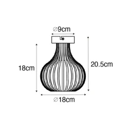 QAZQA Deckenleuchten|Wohnzimmerlampen*Moderne Deckenleuchte schwarz 18 cm - Saffira
