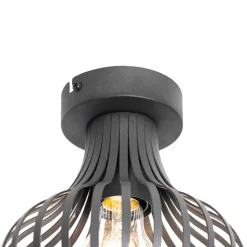 QAZQA Deckenleuchten|Wohnzimmerlampen*Moderne Deckenleuchte schwarz 18 cm - Saffira