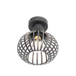 QAZQA Deckenleuchten|Wohnzimmerlampen*Moderne Deckenleuchte schwarz 18 cm - Saffira