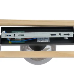 QAZQA Deckenleuchten|Wohnzimmerlampen*Moderne Deckenleuchte schwarz mit Holz und Rauchglas 3-flammig - Aleks