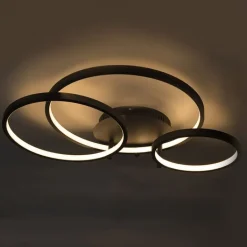 QAZQA Led-Deckenleuchten|Deckenleuchten*Moderne Deckenleuchte schwarz inkl. LED und Dimmer - Rondas