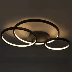 QAZQA Led-Deckenleuchten|Deckenleuchten*Moderne Deckenleuchte schwarz inkl. LED und Dimmer - Rondas