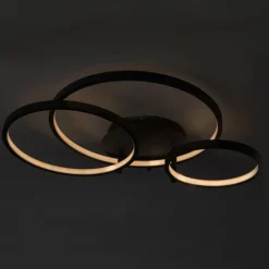 QAZQA Led-Deckenleuchten|Deckenleuchten*Moderne Deckenleuchte schwarz inkl. LED und Dimmer - Rondas