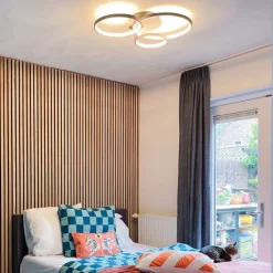 QAZQA Led-Deckenleuchten|Deckenleuchten*Moderne Deckenleuchte schwarz inkl. LED und Dimmer - Rondas