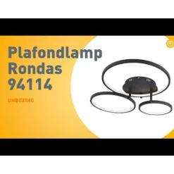 QAZQA Led-Deckenleuchten|Deckenleuchten*Moderne Deckenleuchte schwarz inkl. LED und Dimmer - Rondas