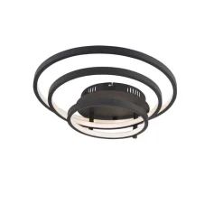 QAZQA Led-Deckenleuchten|Deckenleuchten*Moderne Deckenleuchte schwarz inkl. LED und Dimmer - Rondas