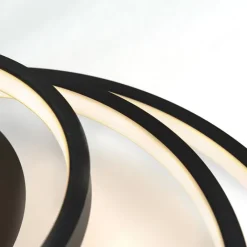 QAZQA Led-Deckenleuchten|Deckenleuchten*Moderne Deckenleuchte schwarz inkl. LED und Dimmer - Rondas