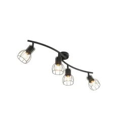 QAZQA Deckenstrahler|Aufbaustrahler*Moderne Deckenleuchte schwarz 86 cm 4-Licht - Botu