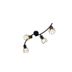 QAZQA Deckenstrahler|Aufbaustrahler*Moderne Deckenleuchte schwarz 86 cm 4-Licht - Botu