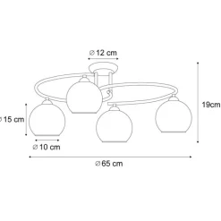 QAZQA Schlafzimmerlampen|Küchenlampen*Moderne Deckenleuchte Schwarz mit Rauchglas 4-flammig - Alanis