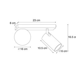 QAZQA Deckenleuchten|Wohnzimmerlampen*Moderne Deckenleuchte schwarz 2-flammig neigbar - Lesly