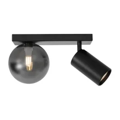 QAZQA Deckenleuchten|Wohnzimmerlampen*Moderne Deckenleuchte schwarz 2-flammig neigbar - Lesly