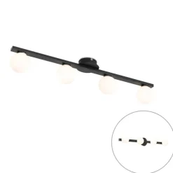 QAZQA Badezimmerlampen|Deckenleuchten Außen*Moderne Deckenleuchte schwarz IP44 4-flammig - Cederic