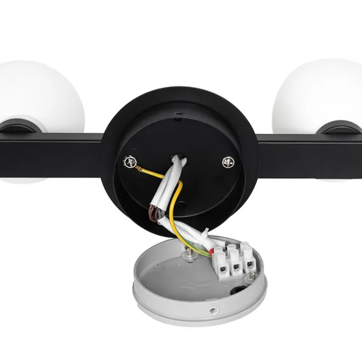 QAZQA Badezimmerlampen|Deckenleuchten Außen*Moderne Deckenleuchte schwarz IP44 4-flammig - Cederic