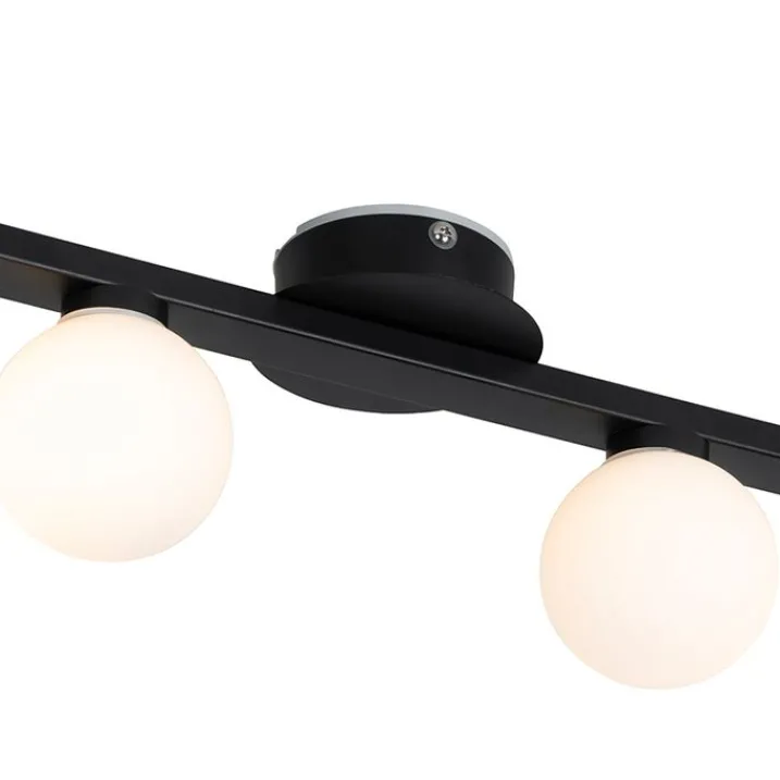 QAZQA Badezimmerlampen|Deckenleuchten Außen*Moderne Deckenleuchte schwarz IP44 4-flammig - Cederic