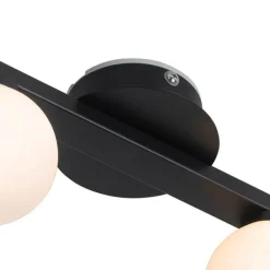 QAZQA Badezimmerlampen|Deckenleuchten Außen*Moderne Deckenleuchte schwarz IP44 4-flammig - Cederic