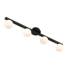 QAZQA Badezimmerlampen|Deckenleuchten Außen*Moderne Deckenleuchte schwarz IP44 4-flammig - Cederic