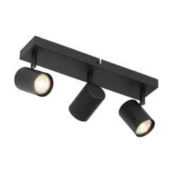 QAZQA Schlafzimmerlampen|Küchenlampen*Moderne Deckenleuchte schwarz 3-flammig verstellbar rechteckig - Jeana