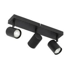 QAZQA Schlafzimmerlampen|Küchenlampen*Moderne Deckenleuchte schwarz 3-flammig verstellbar rechteckig - Jeana