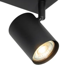 QAZQA Schlafzimmerlampen|Küchenlampen*Moderne Deckenleuchte schwarz 3-flammig verstellbar rechteckig - Jeana