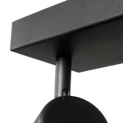 QAZQA Schlafzimmerlampen|Küchenlampen*Moderne Deckenleuchte schwarz 3-flammig verstellbar rechteckig - Jeana