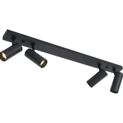 QAZQA Professional Schlafzimmerlampen|Küchenlampen*Moderne Deckenleuchte Schwarz inkl. LED Dimmbar 4-Lichter - Tate