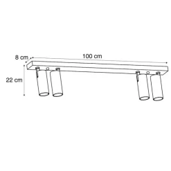 QAZQA Professional Schlafzimmerlampen|Küchenlampen*Moderne Deckenleuchte Schwarz inkl. LED Dimmbar 4-Lichter - Tate