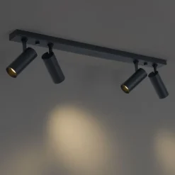 QAZQA Professional Schlafzimmerlampen|Küchenlampen*Moderne Deckenleuchte Schwarz inkl. LED Dimmbar 4-Lichter - Tate