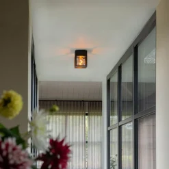 QAZQA Schlafzimmerlampen|Küchenlampen*Moderne Deckenleuchte Schwarz Würfel - Cela