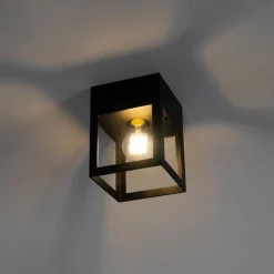 QAZQA Schlafzimmerlampen|Küchenlampen*Moderne Deckenleuchte Schwarz Würfel - Cela